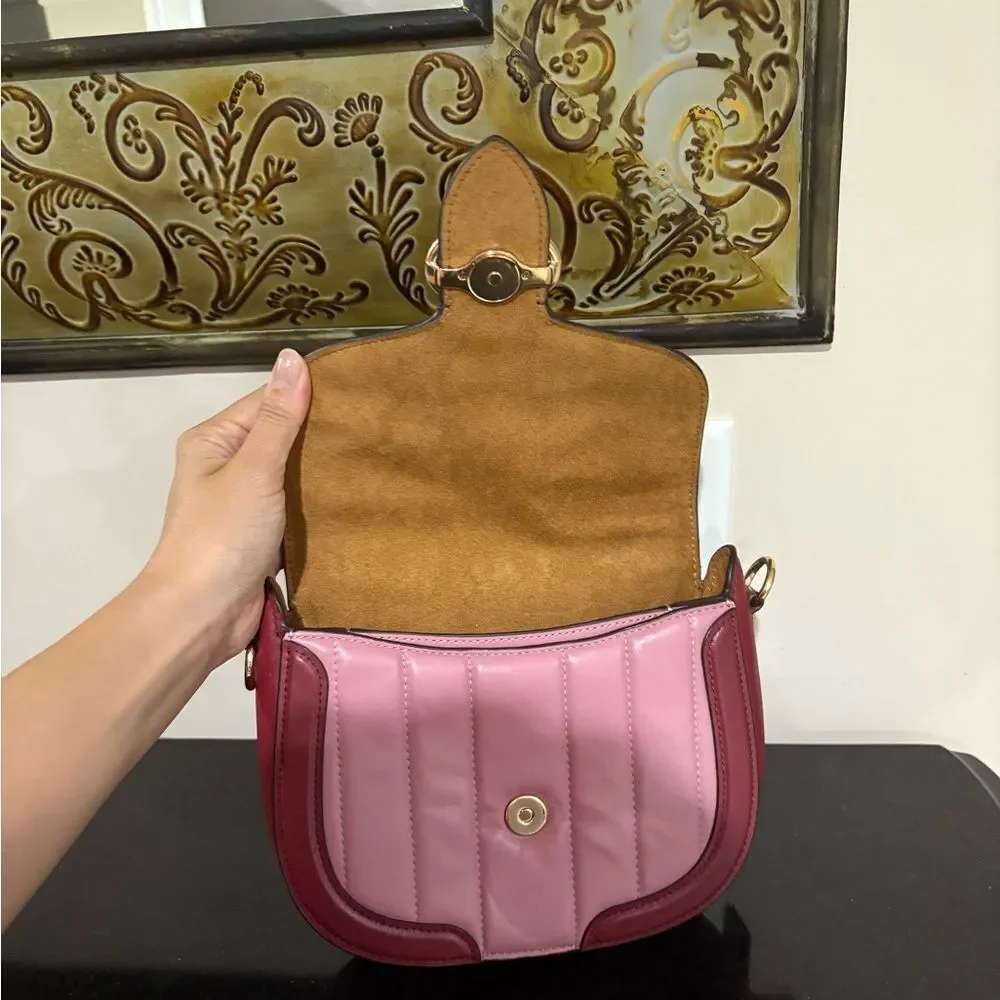 COACH Georgia Saddle Bag with Colorblock Puffy Quilting